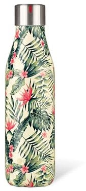 LES ARTISTES Paris A-8125 Bottle'Up, Thermos 500 ml, Gourde isotherme sans BPA, Réutilisable, Garde au chaud 12h et au froid 24h, Acier Inoxydable, Design Palm Trees