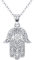 Hamsa Main Collier, Bijoux En Argent Sterling 925 Pour Femmes Hommes, Sacré Vintage Main de Fatima Mauvais Œil Pendentif avec Bijoux Cadeaux Pour Femmes Chemin Des Symboles Succès Amitié Lotus Charm