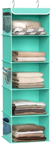 Simple Houseware Hängeschrank-Organizer mit 5 Regalen, Türkis