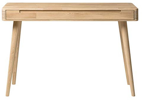 Nordic Story Schreibtisch Scandi (Eiche Gebleicht) • Schreibtisch mit XL-Schublade • Auch als Schminktisch, Computer-Tisch oder Konsole • Massivholz (Eiche) • 110 x 43 x 75 cm