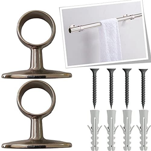 parpyon® 2 Supporti per bastoni Tende in Metallo da 32mm, staffe Bastone Tenda - Corrimano ringhiera a muro, Materiale Resistente per Appendi Prodotto Italiano (518NS, 32MM)