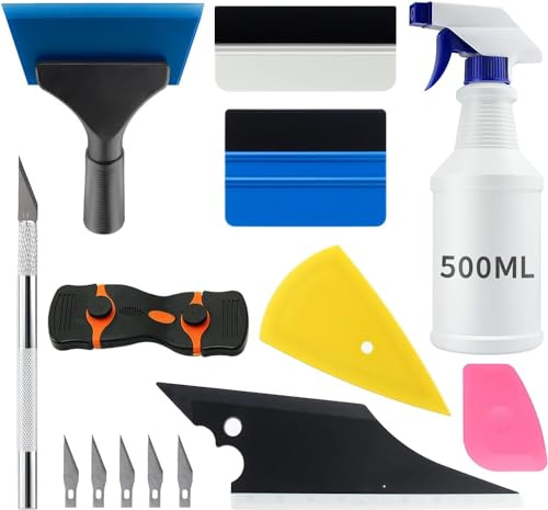 YXGOOD 9 Pcs Vehicle Car Window Tint Application Tools Kit Glass Protective Film Installing Tool Car Window Film Squeegee Auto Vinyl Wrap Installation Kit Squeegee for Vinyl (9)