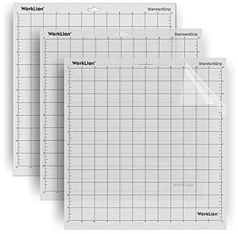 WORKLION Schneidematte für Silhouette Cameo: (30,5 x 30,5 cm, 3 Matten) Standard-Grip, selbstklebend, langlebig, rutschfest, transparent, zubehör für Silhouette Cameo 4/3/2/1