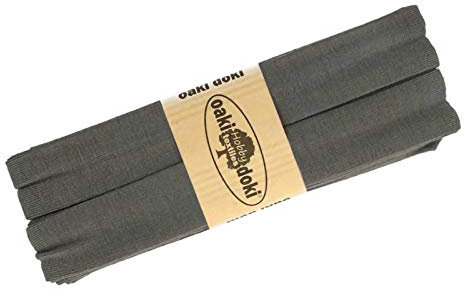 Schrägband Jersey 3m Breite 20mm Oaki Doki Tricot de Luxe Einfassband elastisch über 80 Farben, Farbe:stahlgrau