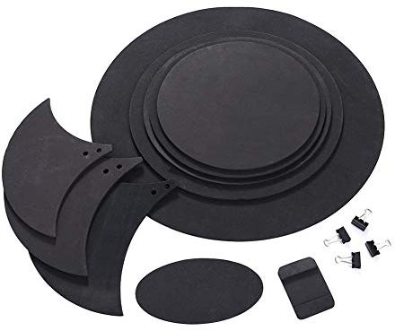 Sordine Silenziatore Batteria Pad Drum Silenziatore Drum Set Mute Pads Cinque Tamburi Tre Piatti Jazz Drum Mute Pad Drumming Gomma Practice Pad Set 10piece Set Nero