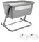 skiddoü Babybett Natt 3in1 Beistellbett Reisebett Zustellbett, freistehendes Babybett für Kleinkinder, höhenverstellbar, zusammenklappbare leichte Aluminium Konstruktion, hellgrau