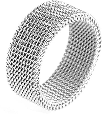 Ayoiow Biker Ring Herren Edelstahl, Punk Ring Herren Punk Rock Geflochtener Ring Ring Größe 49 (15.6)-65 (20.7)