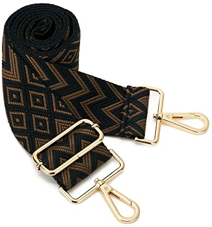 ZOUIQSS Damen Goldfarbene Bunter Schultergurt längenverstellbarer breiter Tragegurt Schultergurt für Handtaschen 3.8cm breit 73-125cm-Schultergurt für Handtaschen((5CM) Prismatisch9)