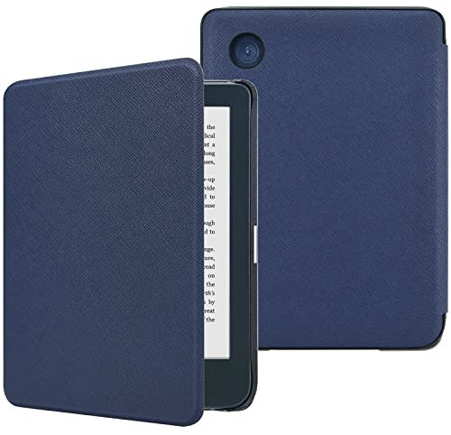 DMluna Étui Slimshell pour Kobo Clara Colour/BW/ 2E, Tolino Shine Colour/Shine 5/4, Coque de Protection Magnétique avec Fonction de Plume de Sommeil de Réveil Automatique, Bleu Marine