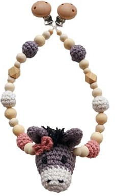 Kinderwagenkette Esel gehäkelt (ohne Schleife) (Mit Schleife)