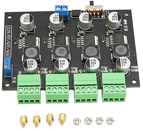 ciciglow Mehrkanal-Netzteilmodul, Einstellbarer Spannungsausgangs-Abwärtswandler mit 4 Kanälen LM 2596 3,3 V 5 V 12 V ADJ-Netzteil