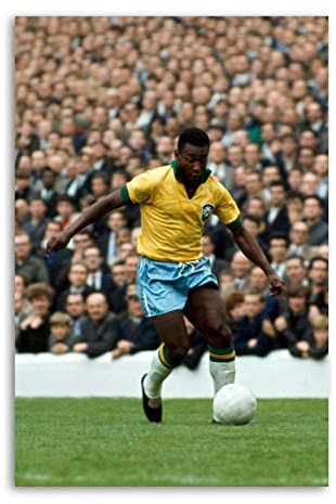 EMN Pele brasilianische Weltmeisterschaft und Fußball-Legende Poster Dekorative Malerei Leinwand Wandkunst Wohnzimmer Poster Schlafzimmer Gemälde 30 x 45 cm