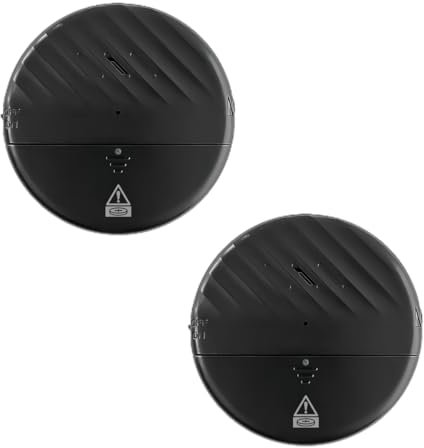 ThreeH Sensore di vibrazione allarme 125dB Loud Slim con batterie Sensibilità regolabile LED Indicatore luminoso per porta finestra Bianco 2 Packs