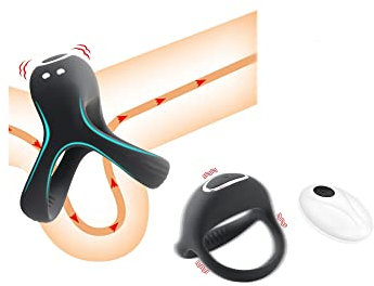 OnundOn Penisring Vibration Cockringe Extrem Silikon Dreieckiger Penisring Länger Stärkere Erektion Vibratoren Stimulator Cock Ring mit 10 Modi Vibration Erotik Sec Sexspielzeug für Männer Paare