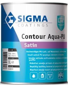 PPG Holzfarbe Möbelfarbe Möbellack Metallfarbe Polyurethanlack SIGMA CONTOUR AQUA PU Satin LN 1l
