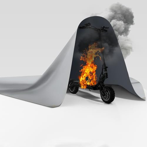 FLASLD Couvercle de batterie au lithium ignifuge, moyen le plus rapide et le plus simple d'isoler et d'éteindre les petits incendies, couverture anti-feu pour scooter électrique et vélo électrique