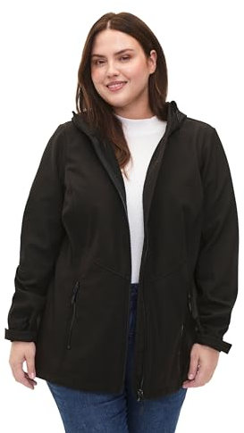 Zizzi Frauen Große Größen Softshelljacke Kapuze Taschen Größe 50-52 Black