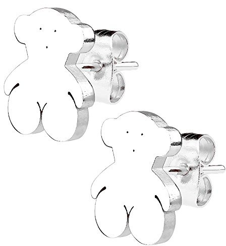 Taffstyle Stecker Ohrstecker Ohrringe Schmuck Studs Klein mit Teddybär Silber für Damen Herren