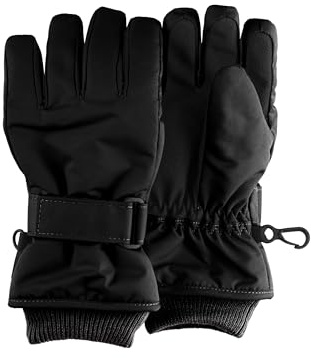 Sterntaler Fingerhandschuhe Rips wasserdicht – Warme Kinderhandschuhe mit Thinsulate-Futter, Klettverschluss & Strickbündchen– Unisex Handschuhe für Winter, Outdoor, Schnee – dunkelgrau, Größe 6