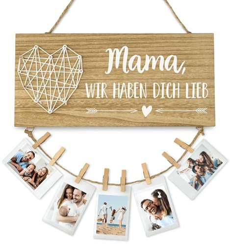 Mama, wir haben dich lieb Schild | Mama Geschenk, Geburtstagsgeschenk | Holzschild mit Spruch | Tolles Geschenk für Mama zum Geburtstag, Muttertag oder Weihnachten