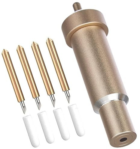 Premium Feinschnittklinge + Gehäuse, Ersatzklingen Kompatibel mit Cricut Explore Air/Air 2/Maker 3 (2 Cricut Messer), Gold