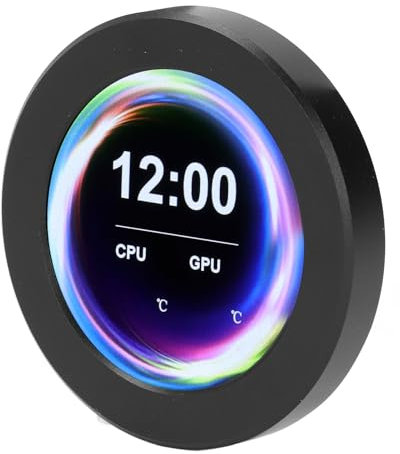 Pantalla de Refrigeración Líquida de CPU, Control de Temperatura en Tiempo Real Pantalla AIO Giratoria de 360 grados de 2,1 Pulgadas con Retroiluminación Superbrillante para PC