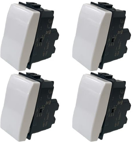 Voltix Set di 4 Invertitori Compatibili con Bticino Matix, Pulsante compatibile con interruttore bticino Matix (4 Invertitori)
