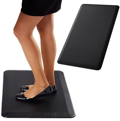 Anti Fatigue Mat WODSTA 20mm Thick Anti Fatigue Standing Mat No-Slip | (440MM X 720MM X 20MM) Kitchen Floor Mats Helps Ease Leg Fatigue and Back Pain for Kitchen Office Laundry Room etc