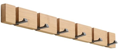 Cozensyson Ganci per Vestiti in Legno con 6 Ganci Pieghevoli per Appendere Cappotti, Cappotti, Cappelli, Sciarpe, Borse e Chiavi