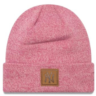 New Era NY Mütze Team Patch Yankees rosa Winter warm New York Beanie - One-Size