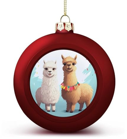 Weihnachtskugel-Ornamente, Lama-Alpaka-Druck, vielseitig verwendbar, festliche Heimdekoration, ideal für Baum und Heimdekoration