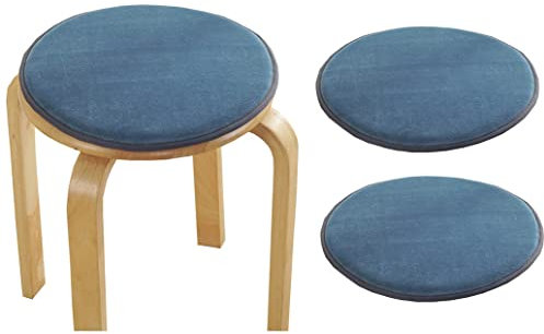 Runde Stuhlkissen 30 cm/34 cm/40 cm runde Sitzkissen rutschfeste Hocker Stuhlpolster mit Bändern für Bars Küchen Hochhocker Stuhlkissen 1/2/4 er Set (blau 30 cm (11,8 Zoll) * 2 er Set)