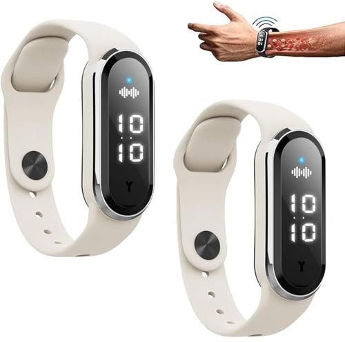 Ultraschall-Gewichtsverlust-Smartwatch, Ultraschall-Körperform-Armband, Sportuhr, Smartwatch, elektronisches Smart-Armband, verstellbares Smart-Lymph-Silikon-Sportarmband für jedermann (2 x Weiß)