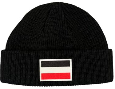 Schwarze Wintermütze mit Aufnäher Fahne schwarz-weiß-rot, Deutsches Kaiserreich, Deutschland, Deutsches Reich, Beanie