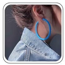 Aneneiceera Boho Übertriebene Blaue Reifen Ohrringe Große Blaue Huggie Hoop Ohrringe Große Blaue Kreis Ohrringe Klobige Blaue Reifen Ohrringe Schmuck Für Frauen