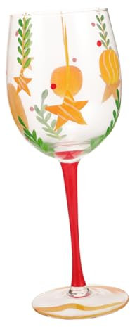 HOLIDYOYO Party Trinkbecher Weihnachtsmotiv Weinglas Für Cocktail Und Rotwein Handgemalt Für Festlichkeiten Und Feiern Hochzeitsgeschenke