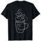 Kaffeetasse einfache weiße Linienkunst, Liebe Frauen Männer Herz T-Shirt