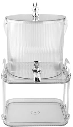 LOVIVER Botella de agua del dispensador de bebidas con espiga con soporte de cerveza fría barril para jugo nevera de cocina hogar, 5l