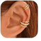 ADRAMATA 4 Paar Ear Cuff Ohrringe Gold/Silber – Ohrmanschette für Damen, Fake Helix Piercing Ohne Ohrloch, 14K Vergoldet Clip-On Knorpel Ohrringe, Verstellbare Earcuffs in Geschenkbox