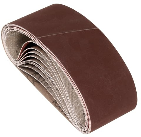 Kozelo Schleifbänder 76x457mm Aluminiumoxid Schleifband 400 Körn, 12 Stück | Universal Schleifpapier für Bandschleifer Metallschleifen Holzbearbeitung Schweißrostentfernung