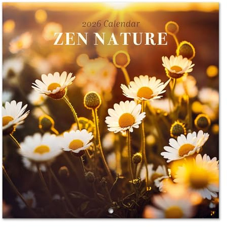 Zen Nature Wall Calendar 2026 12 x 12 FSC® Plastic Free - Starts Week On Sunday | Family Planner Art Calendar 2026