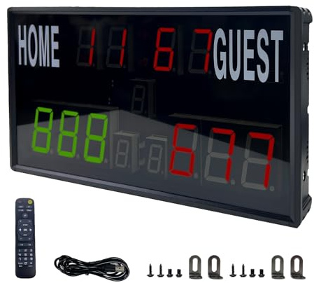 Electronic Scoreboard, Multifunctional Three-digit LED Scoreboard with Remote Control, Adjustable Brightness, Wall-mounted Design for Basketball, Football, Tennis, Table Tennis, Badminton Games