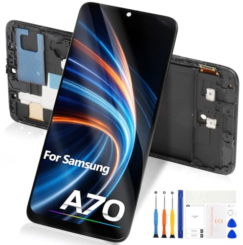 Atwist LCD Bildschirm für Samsung Galaxy A70 A705 LCD Display für Galaxy A70 Bildschirm Ersatz Touchscreen SM-A705F SM-A705FN Digitalisierer Glas Montage mit Reparaturkits (Schwarz mit Rahmen)