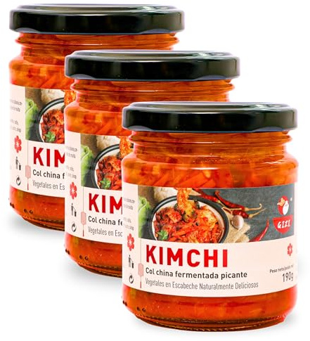 Kimchi Coreano & Col China Fermentada Picante – Auténtica Receta Tradicional, Fermentación Natural, Sabor Intenso y Crujiente - Pack Laborawi (570g)