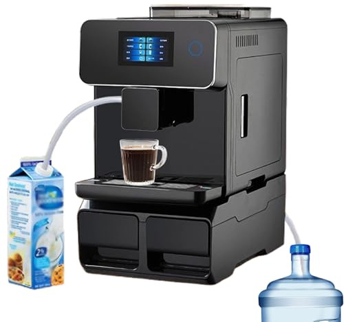 Espresso Machine with Milk Frother, 1250W Power, 250g Bean Bin, 1.7L Water Tank, LCD Panel for Home Coffee Making