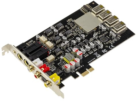 KALEA-INFORMATIQUE HiFi Pro PCI Express-Digital-Soundkarte Cmedia CM6635 mit DAC ESS9038Q2M Kopfhörerausgänge, Balance über 6,5-mm-Klinke, 2 x Cinch, 2 x digital über SPDIF und Cinch