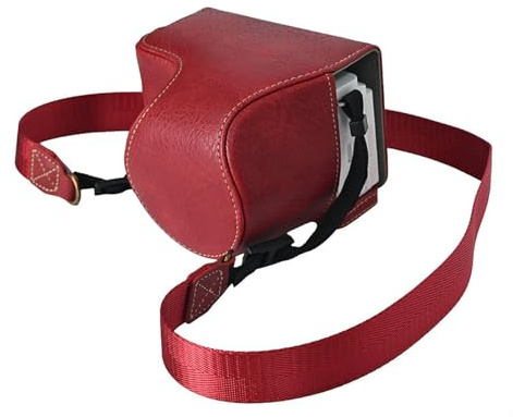 Hiregolish Camera Case for Sony ZV-E10 II/ZV-E10M2 PU Leather Camera Case Bag Protective Half Body Cover with Shoulder Strap,Retro Vegan Protective Case Bag