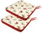 Lashuma Sitzkissenset beige rot, 2X Stuhlkissen mit Klettverschluss 40x40 cm, Sitzpolster Schmetterling
