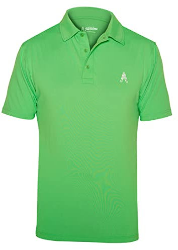 Royal & Awesome Men's Green Polo Golf Shirts, Stylish Green Golf Apparel for Men, Small