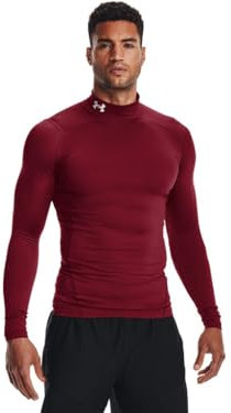 Under Armour ColdGear Kompressionsmock für Herren, Kardinal (625)/Weiß, L